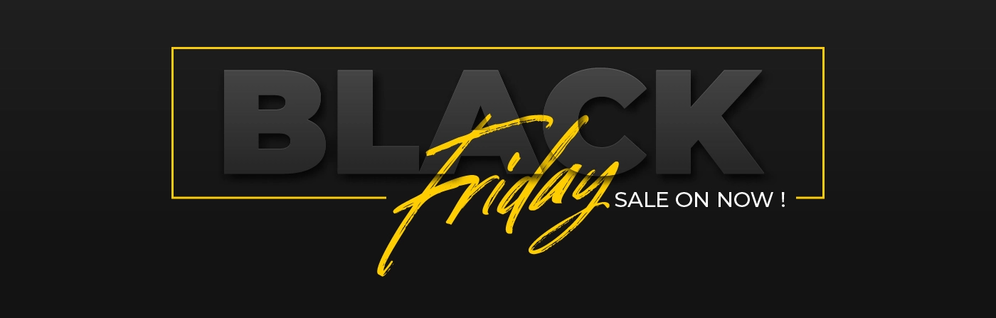 Black Friday Sale on Now at Waite and Sea - Bold Black and Yellow Banner